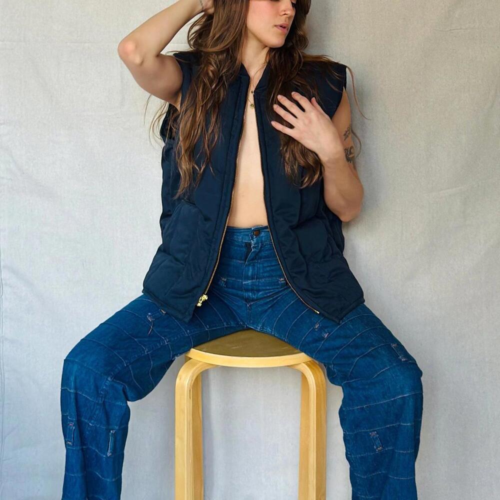 Navy Quilted Workwear Vest (Modern)